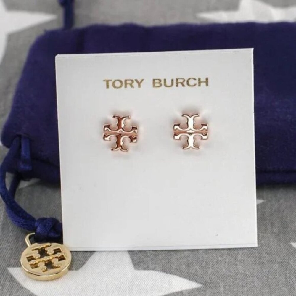 Tory Burch Kira Stud Earrings Rose Gold (Brand New)